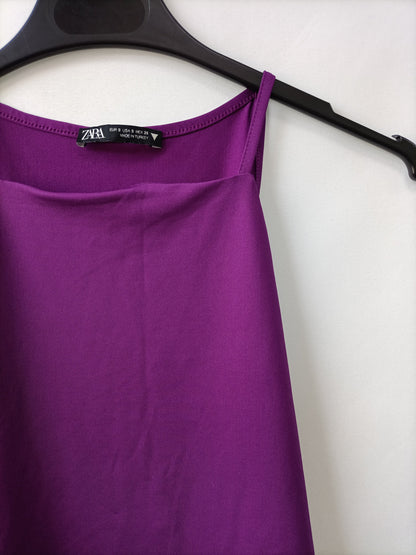 ZARA. Top licra morados T.s