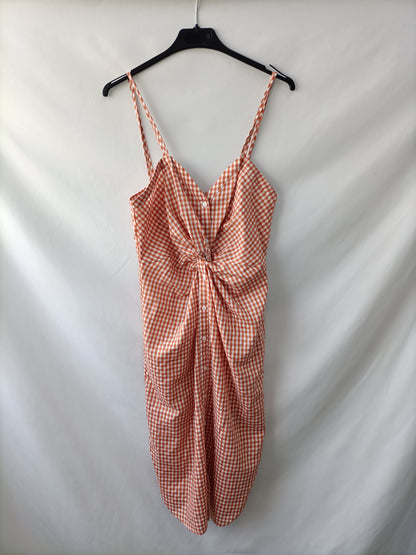 ZARA. Vestido corto cuadros vichy T.xs