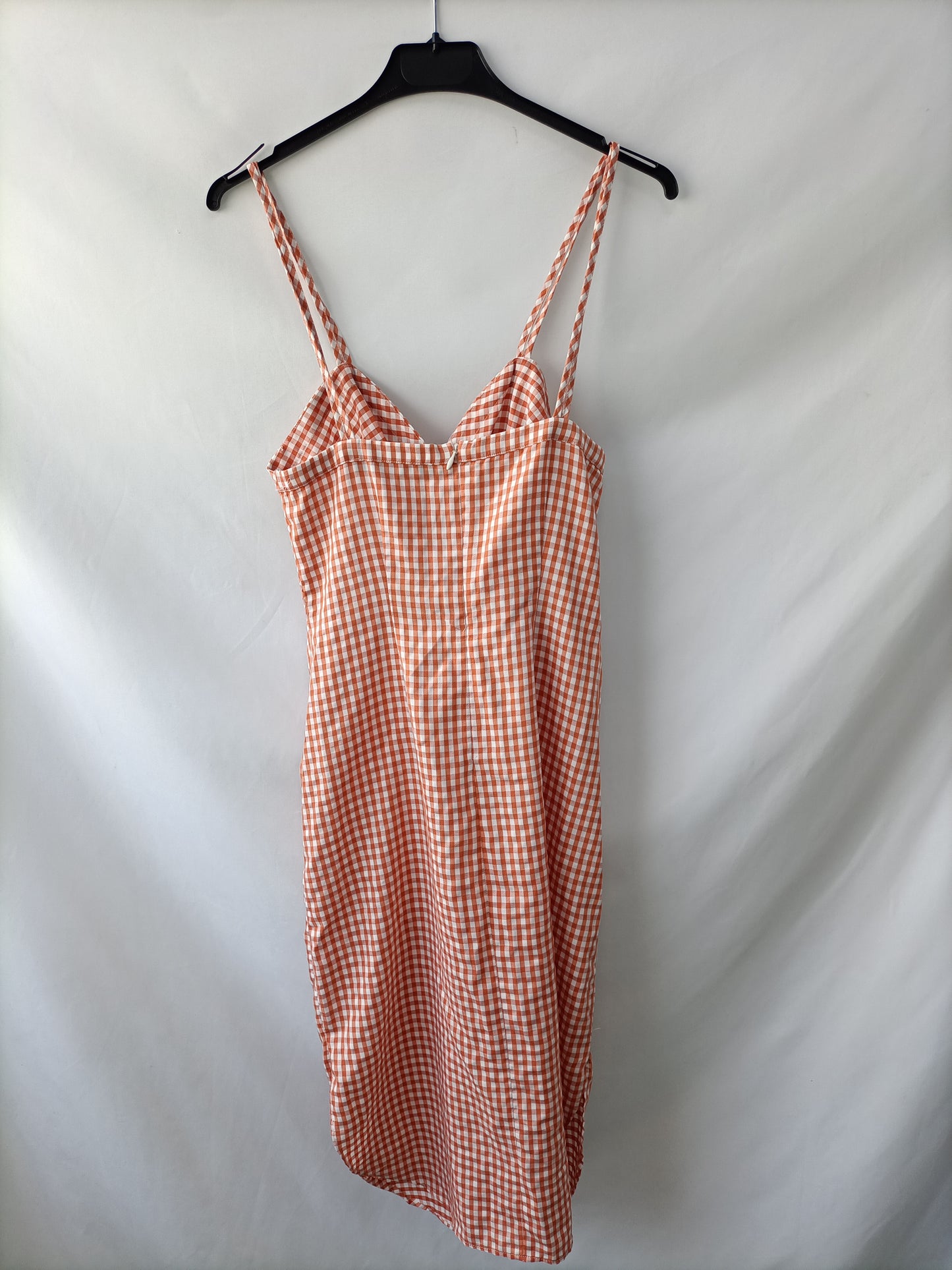 ZARA. Vestido corto cuadros vichy T.xs