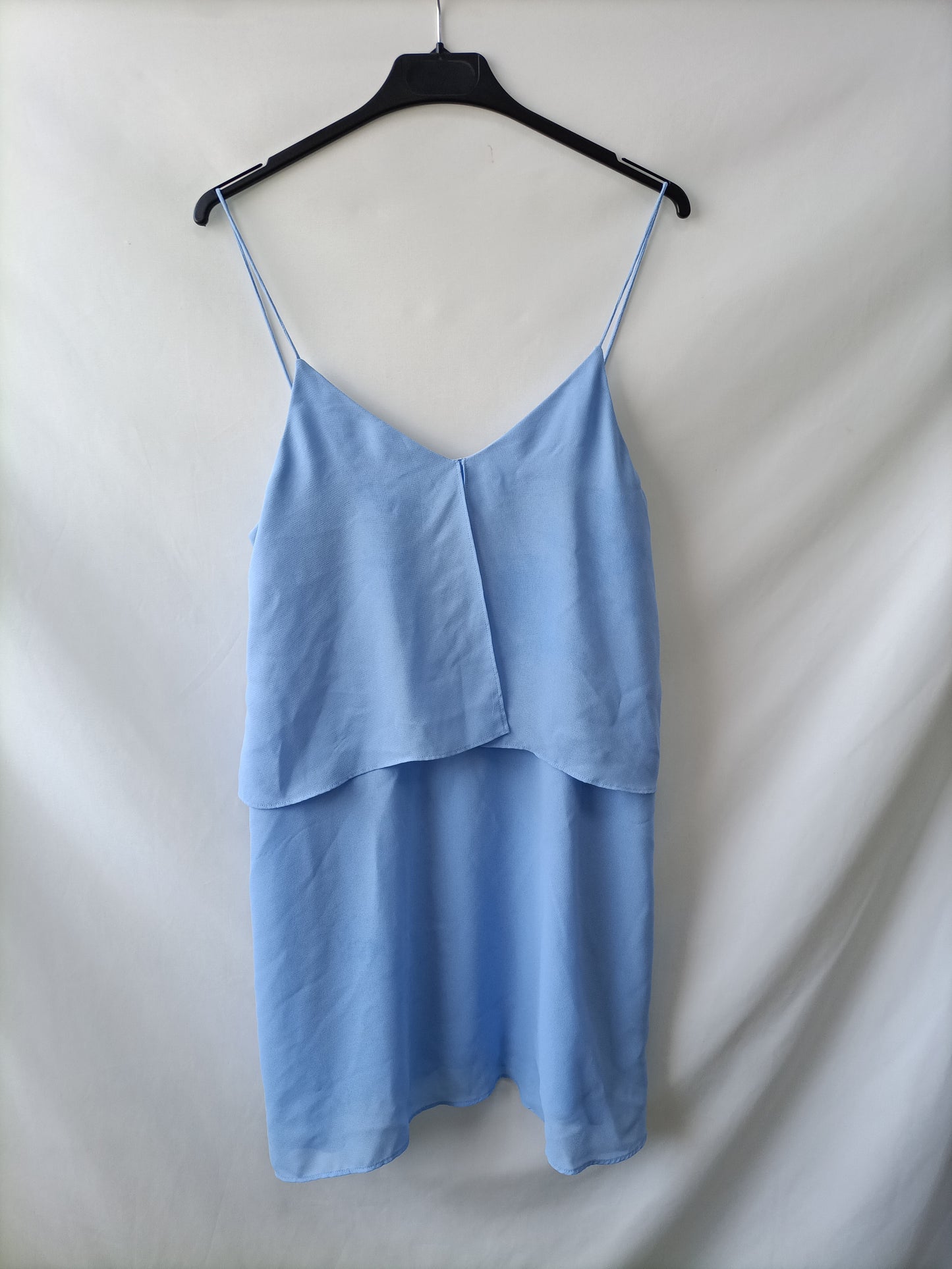 MANGO. Blue strapless dress, size M