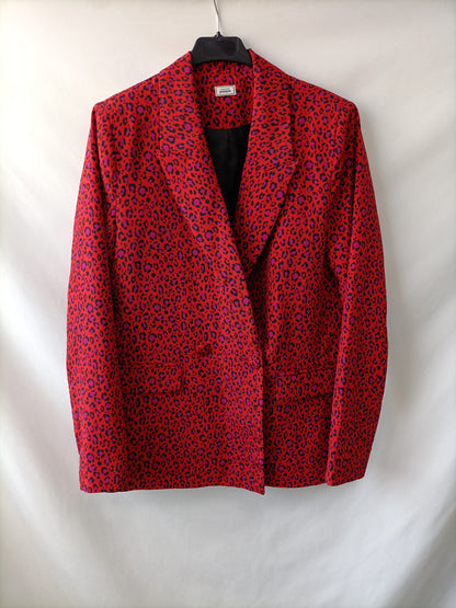PIMKIE. Blazer roja animal print T.u (s)