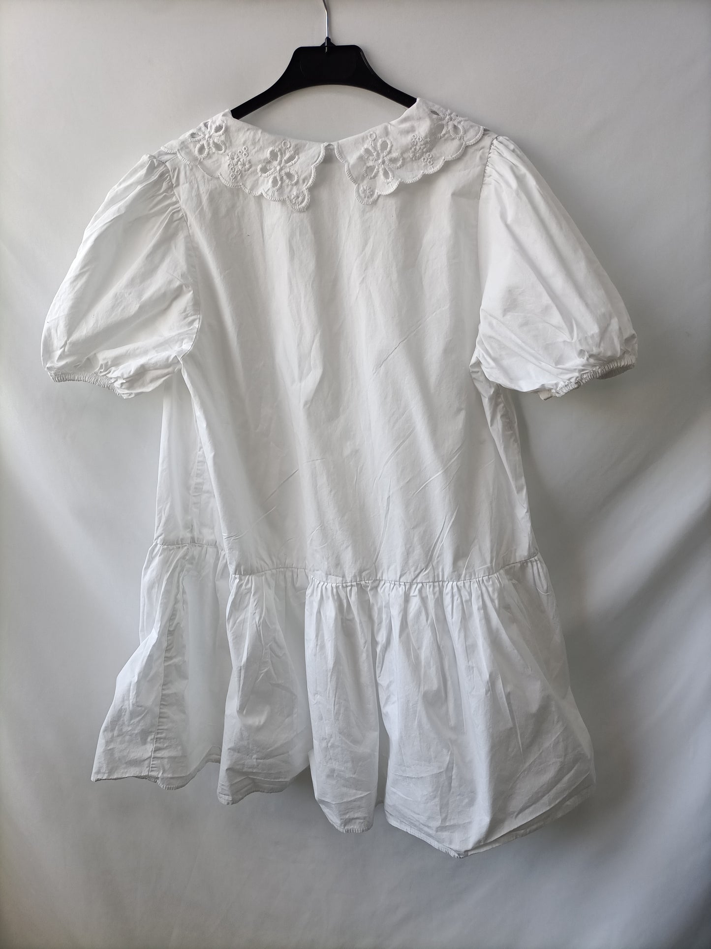 ZARA. vestido blanco botones T.m