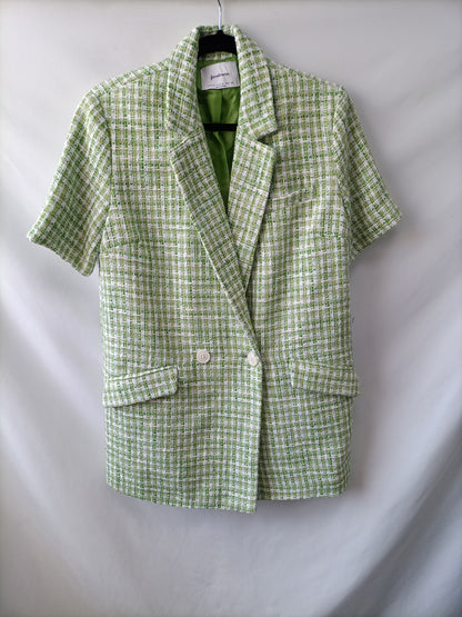 MarKetSTRADIVARIUS.  Blazer verde tweed T.m