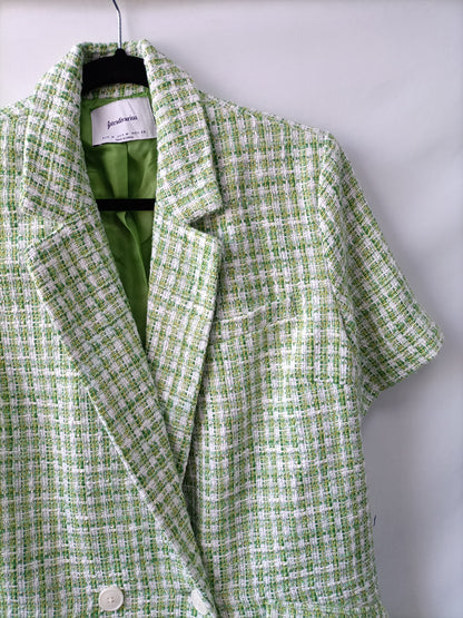 MarKetSTRADIVARIUS.  Blazer verde tweed T.m