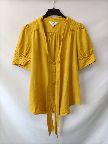 PEPA LOVES. Blusa lino mostaza T.l