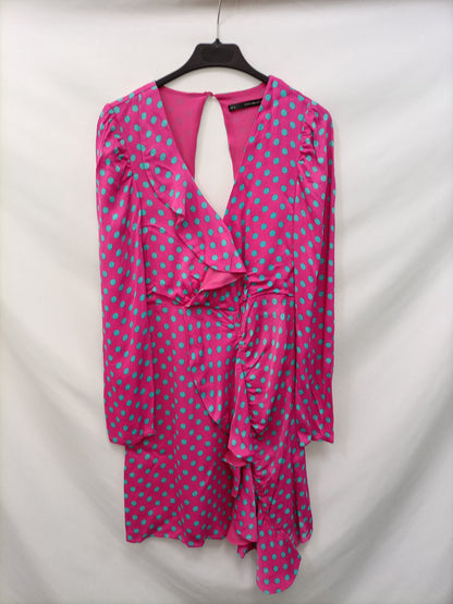 SFERA. Vestido rosa lunares T.s