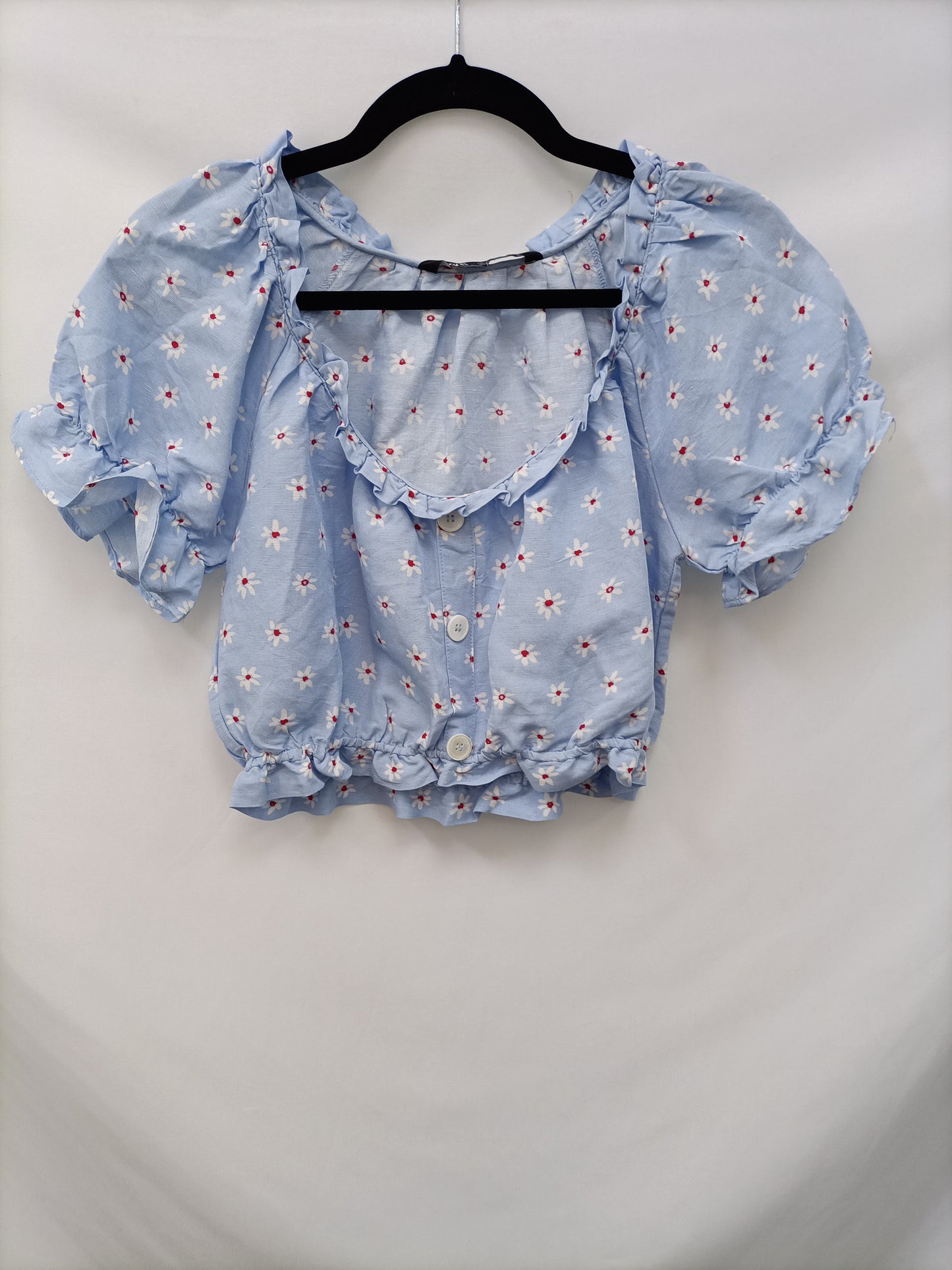 ZARA. Vestido azul Margaritas T.s