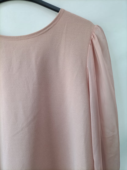 Market. PIKKER´S. vestido rosa fluido lazada espalda T.u