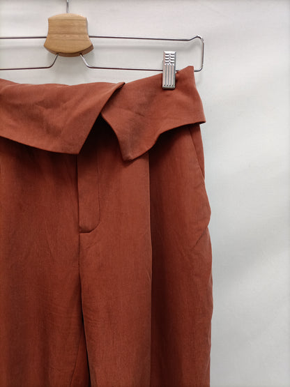 MANGO. Pantalones teja fluidos T.xxs