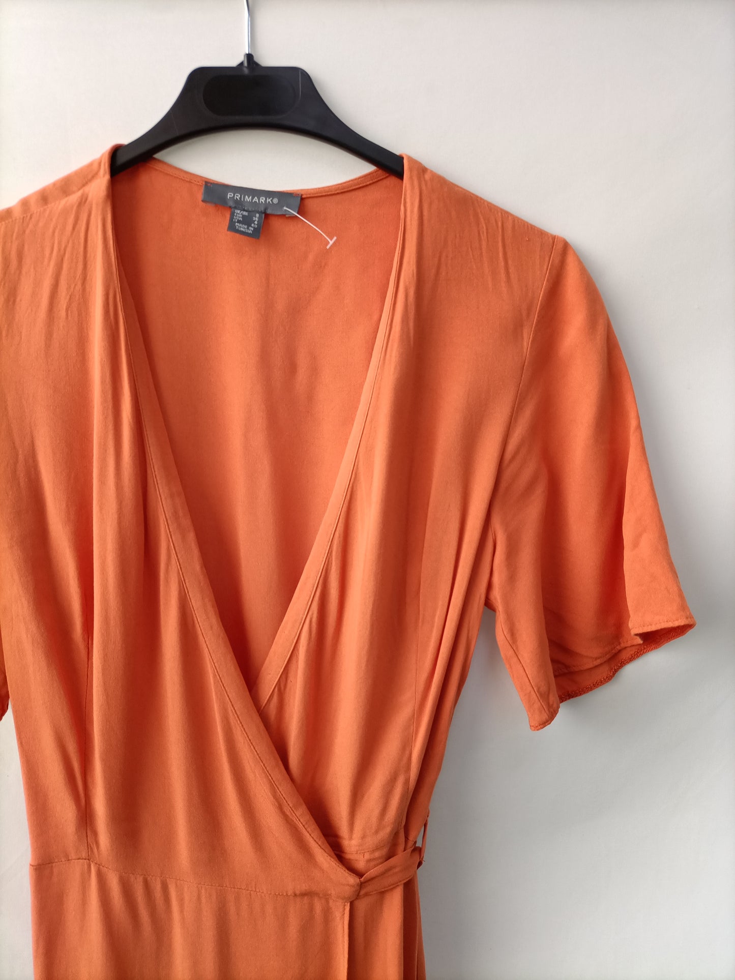 PRIMARK. Vestido cruzado naranja T.36