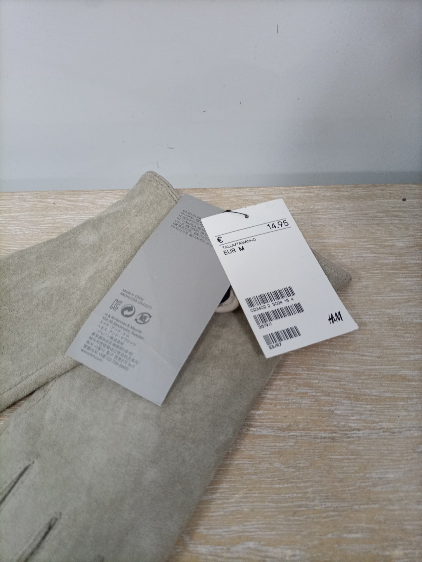 H&M. Guantes grises T.m