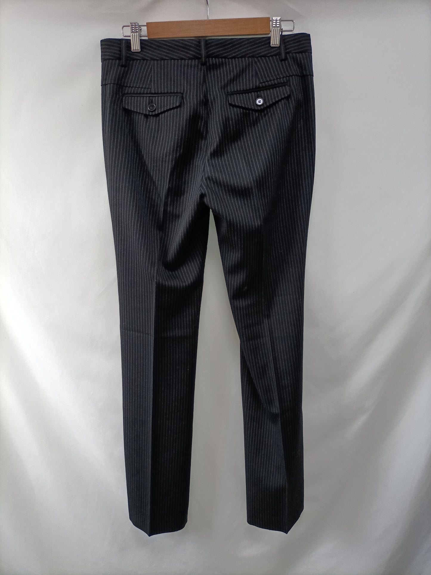 ZARA. Pantalón recto rayas T.38