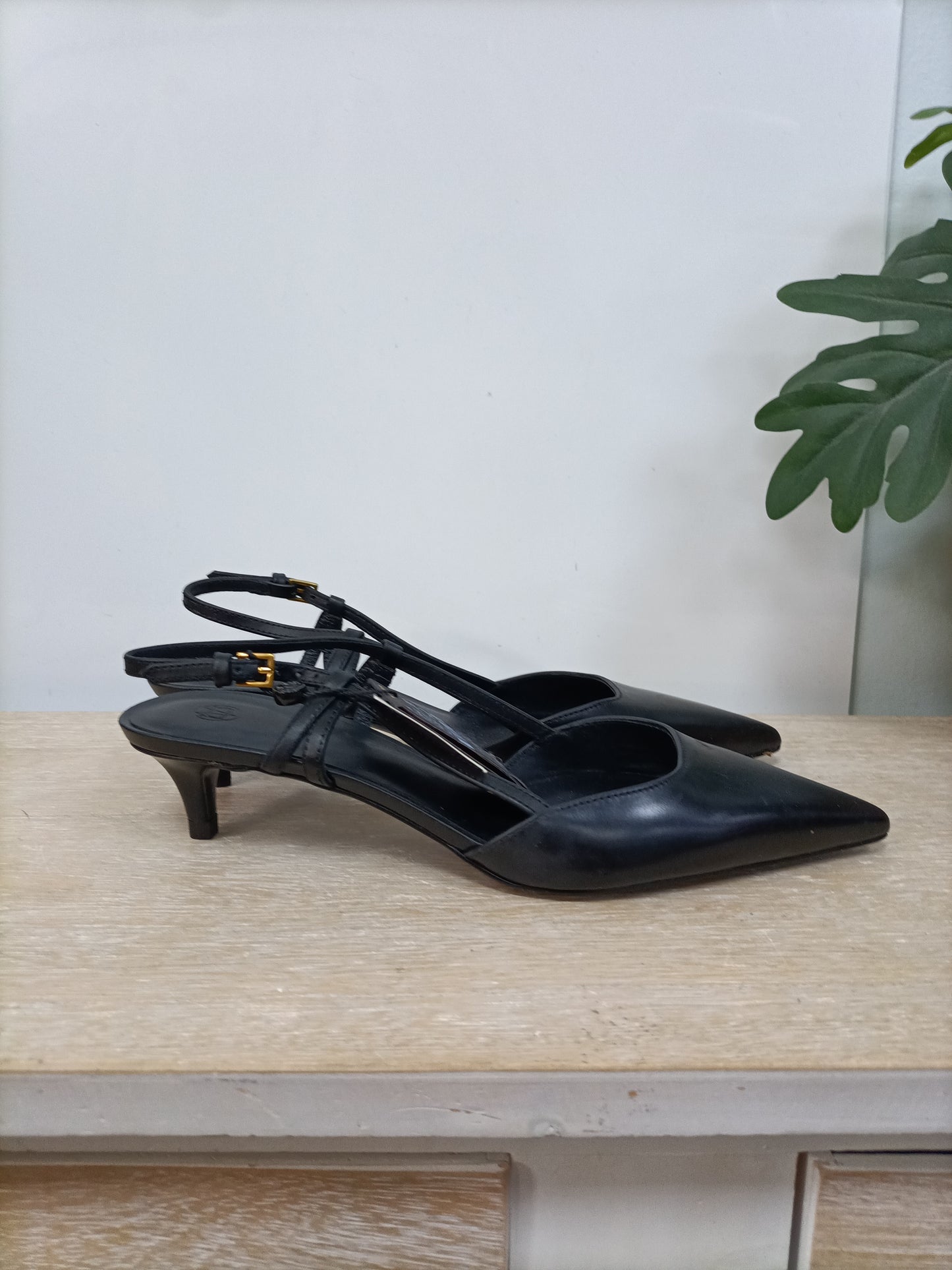 MASSIMO DUTTI. Zapatos negro pico T.37