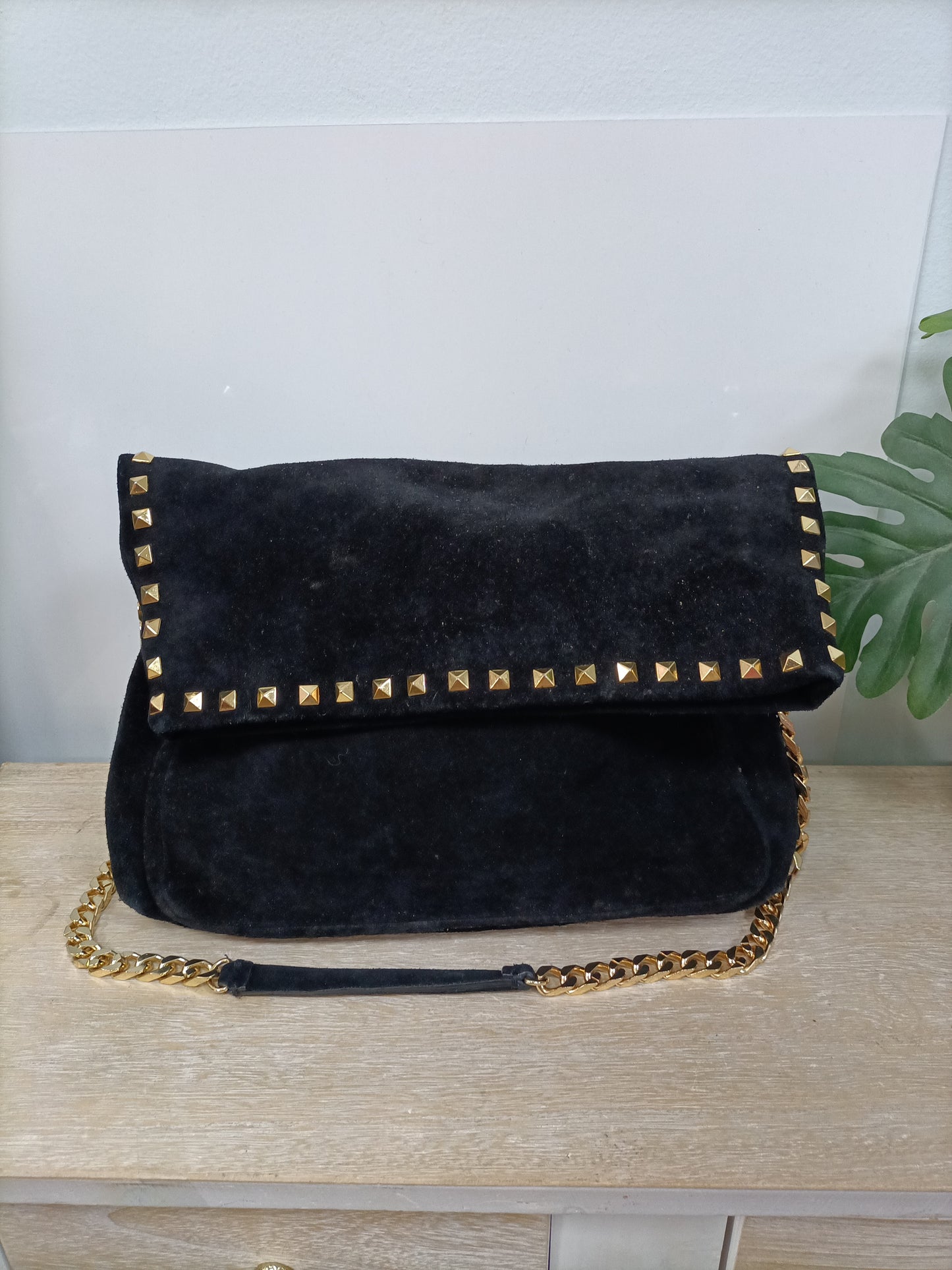 ZARA. Black leather bag