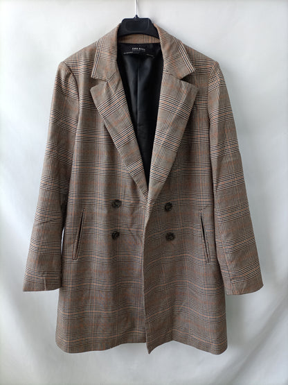 ZARA.Blazer larga cuadros. T.m