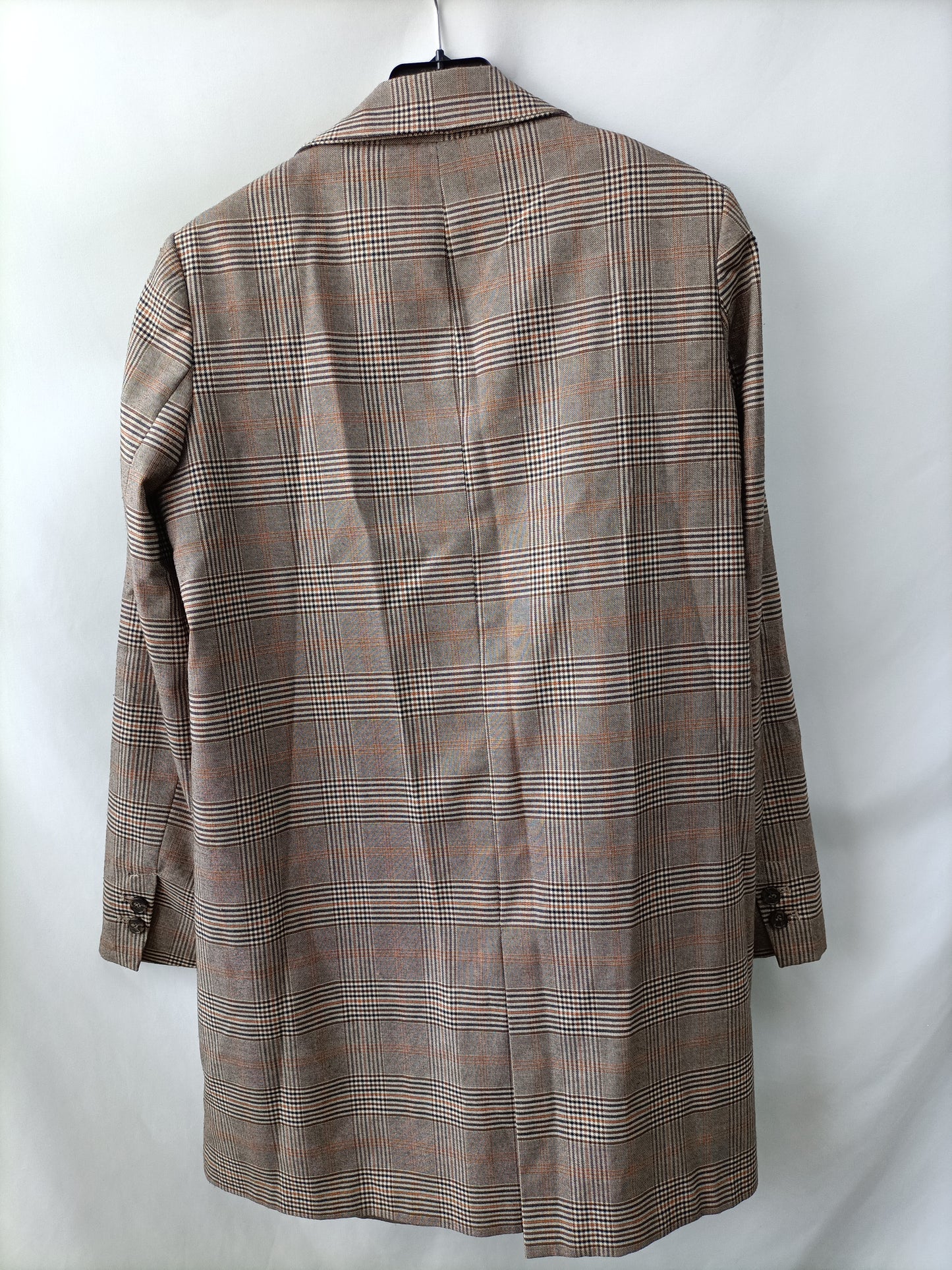 ZARA.Blazer larga cuadros. T.m