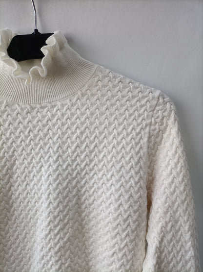 ZARA.Jersey blanco textura T.s