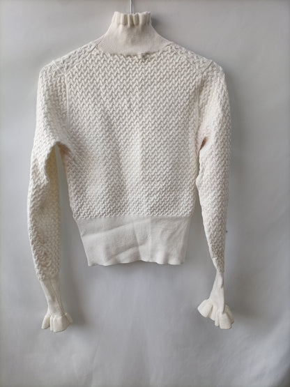 ZARA.Jersey blanco textura T.s