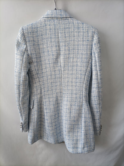ZARA.Blazer tweed azul. T.xs