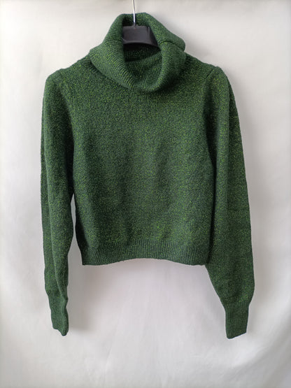 MANGO.Jersey verde hilos T.xs