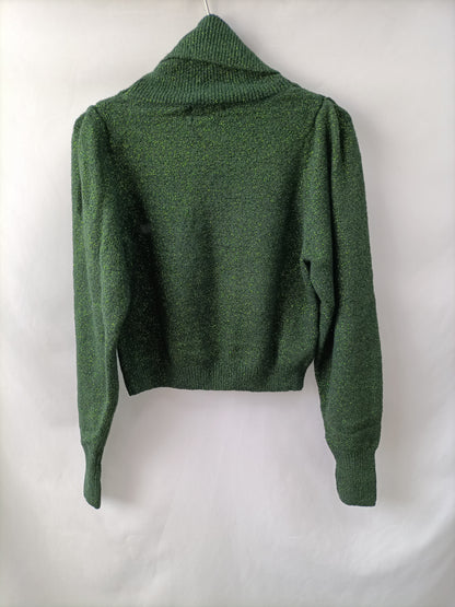 MANGO.Jersey verde hilos T.xs