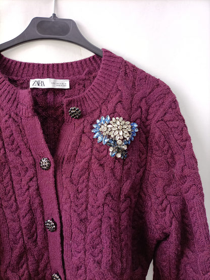 ZARA.Chaqueta gordita burdeos T.s