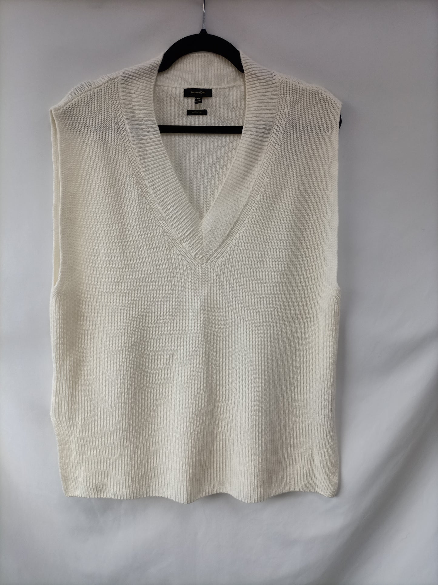 MASSIMO DUTTI. Chaleco blanco roto T.xs