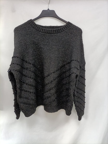 SFERA. Jersey negro abalorios T.s