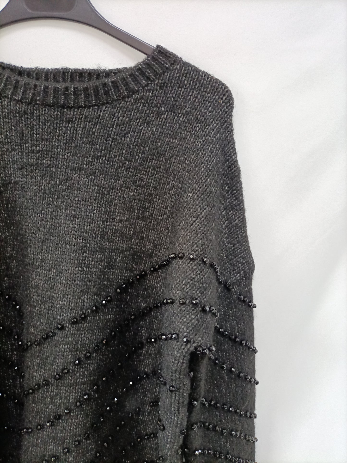 SFERA. Jersey negro abalorios T.s