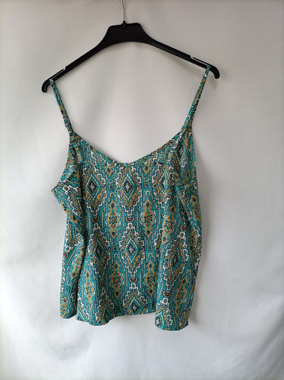 HOLLISTER. Top verde estampado T.m