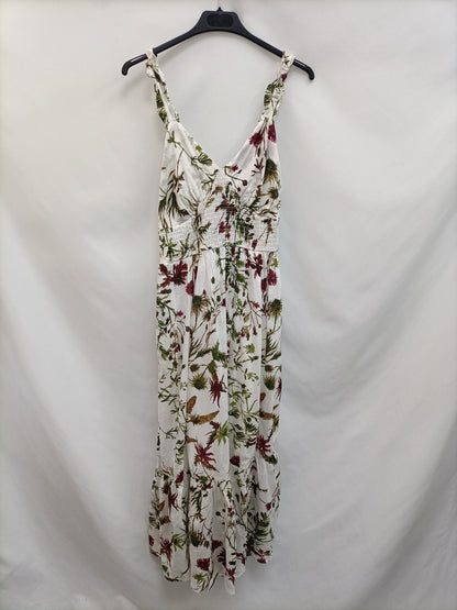 PRIMARK.Vestido midi hojas T.36