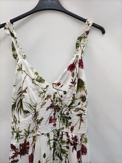 PRIMARK.Vestido midi hojas T.36