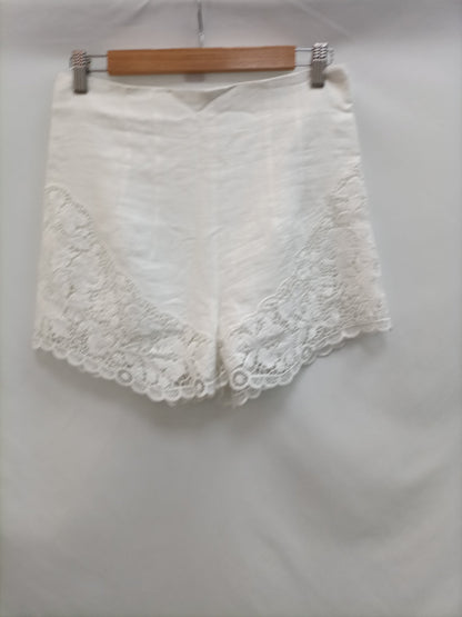 ZARA.Shorts lino encaje T.s