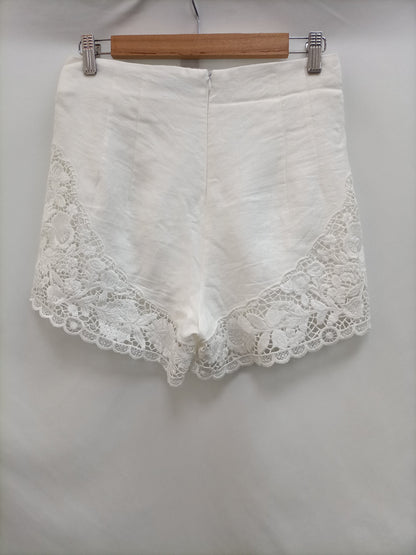 ZARA.Shorts lino encaje T.s