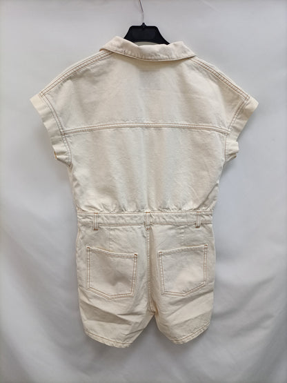 PRIMARK.Mono corto beige denim T.38 (TARA)