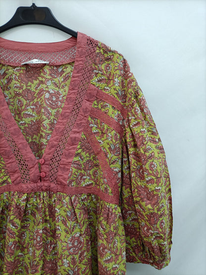 PULL&BEAR.Vestido flores y encaje T.M