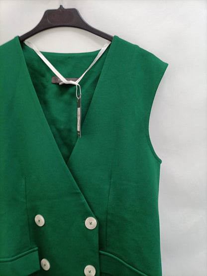PRIMARK.Chaleco largo verde T.38
