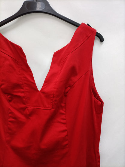 CEREZAS.Vestido corto rojo T.40