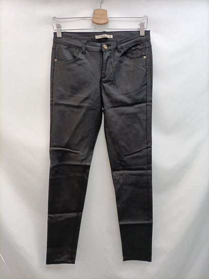 LEMON.Pantalones negros encerados T.s