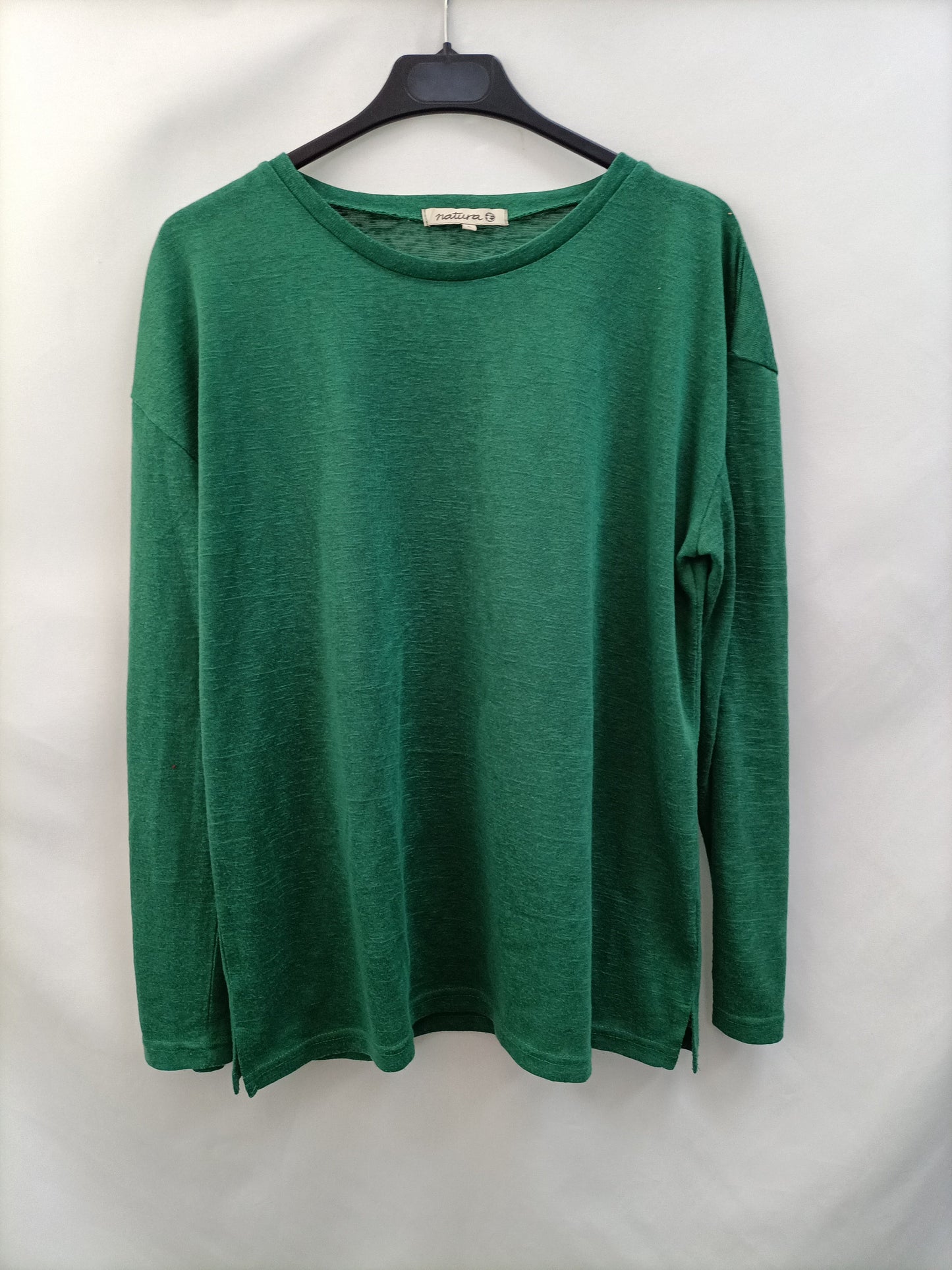 NATURA. Camiseta verde fluida T.l