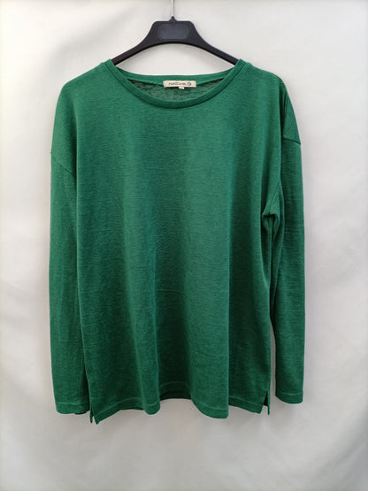 NATURA. Camiseta verde fluida T.l