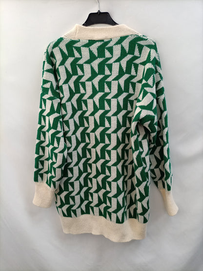 ZONA COOLTO. Cardigan beige y verde TU