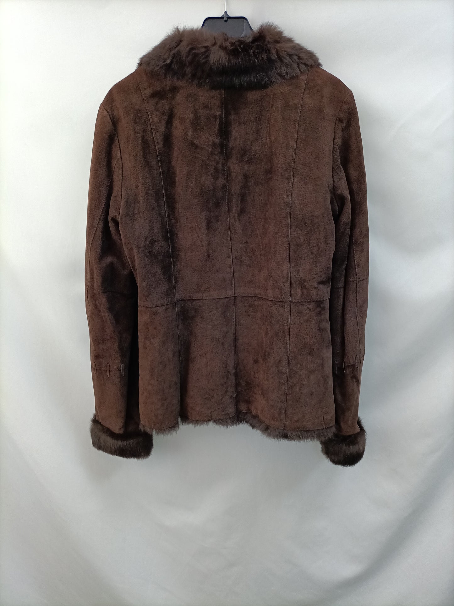 NAFNAF. Brown leather coat Tm