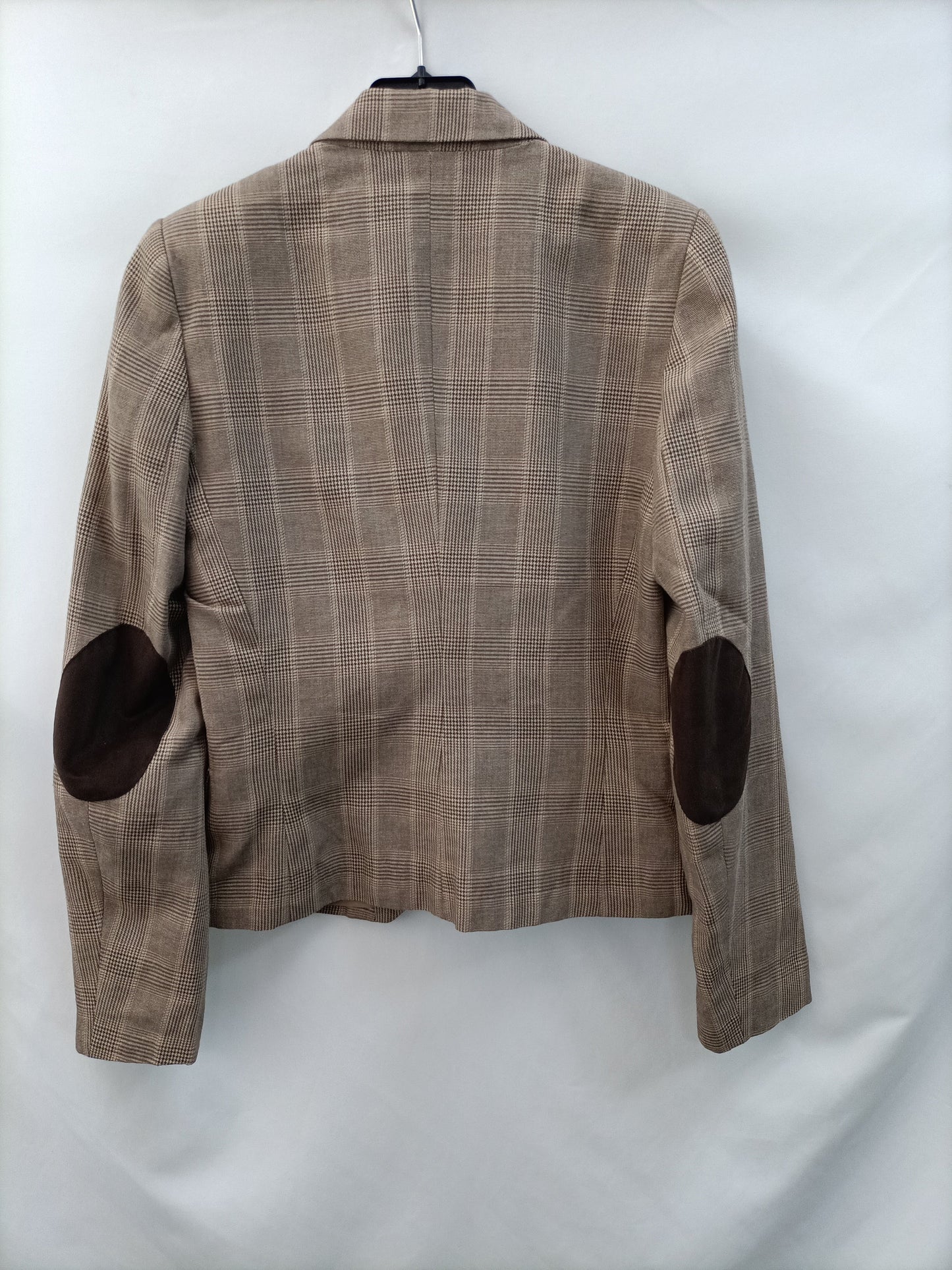STRADIVARIUS. Blazer marrón cuandros   T.m