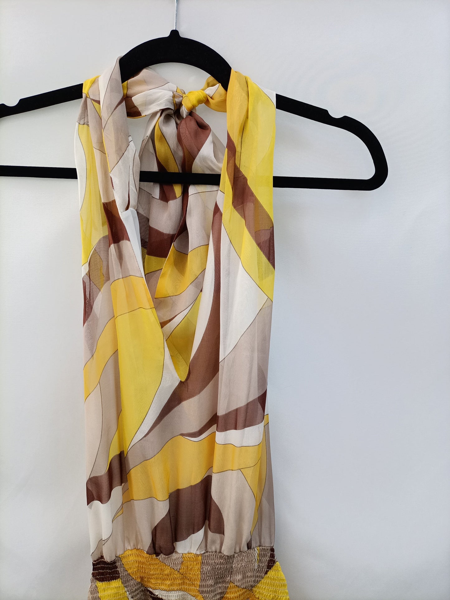 MASSIMO DUTTI. Vestido seda estampado T.38