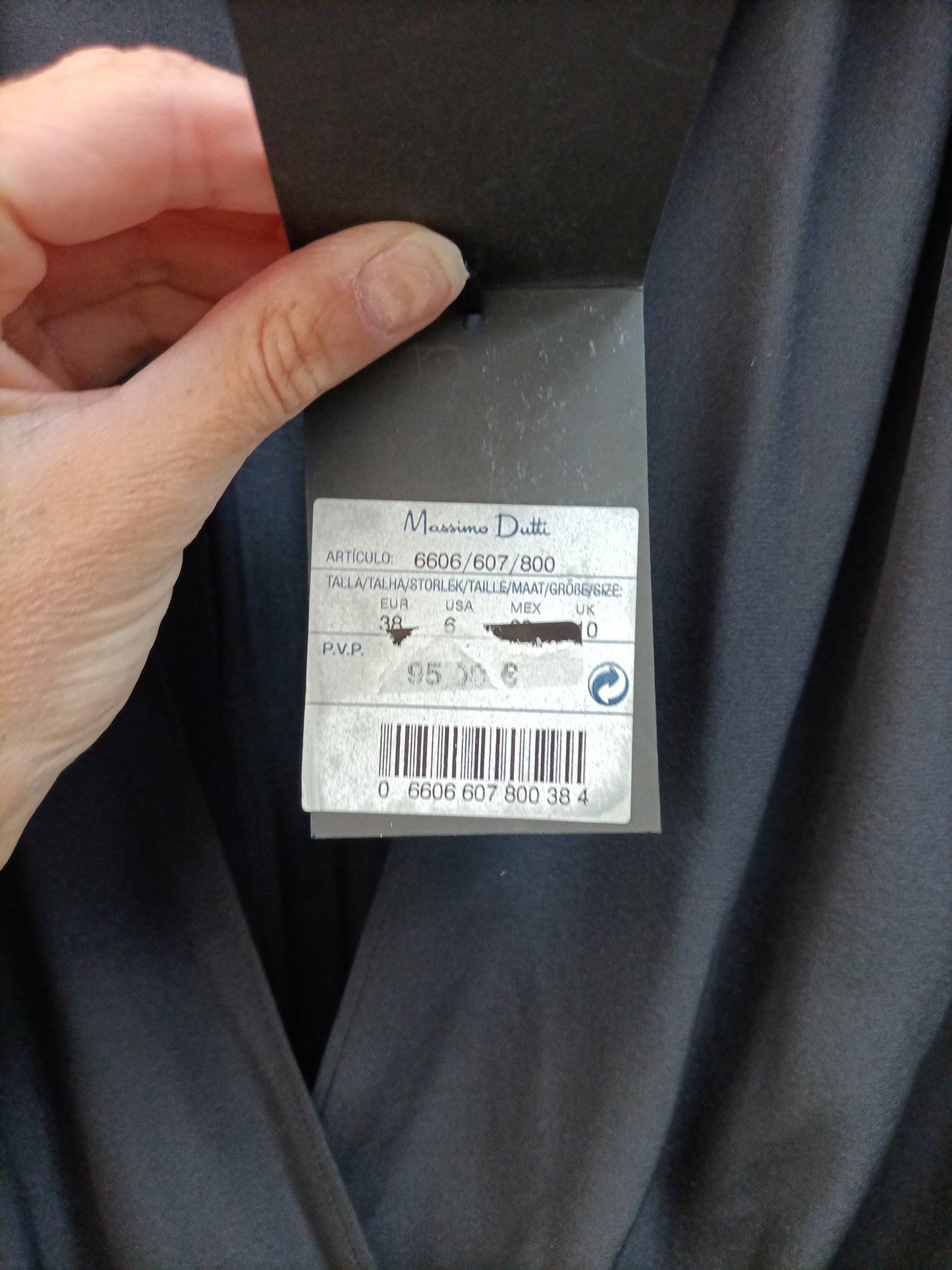 MASSIMO DUTTI. Vestido midi seda T.38