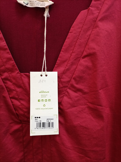 SKUNKFUNK. Vestido corto burdeos T.2(m)