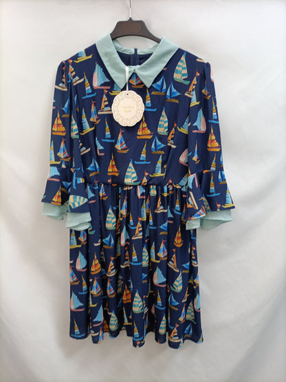 MARIBEL RUIZ. Vestido barcos T.40