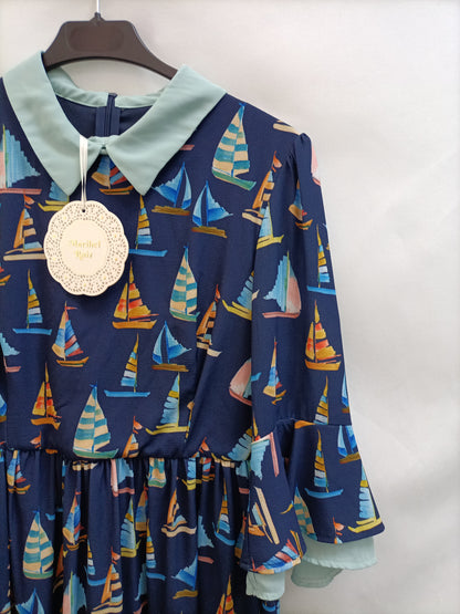 MARIBEL RUIZ. Vestido barcos T.40