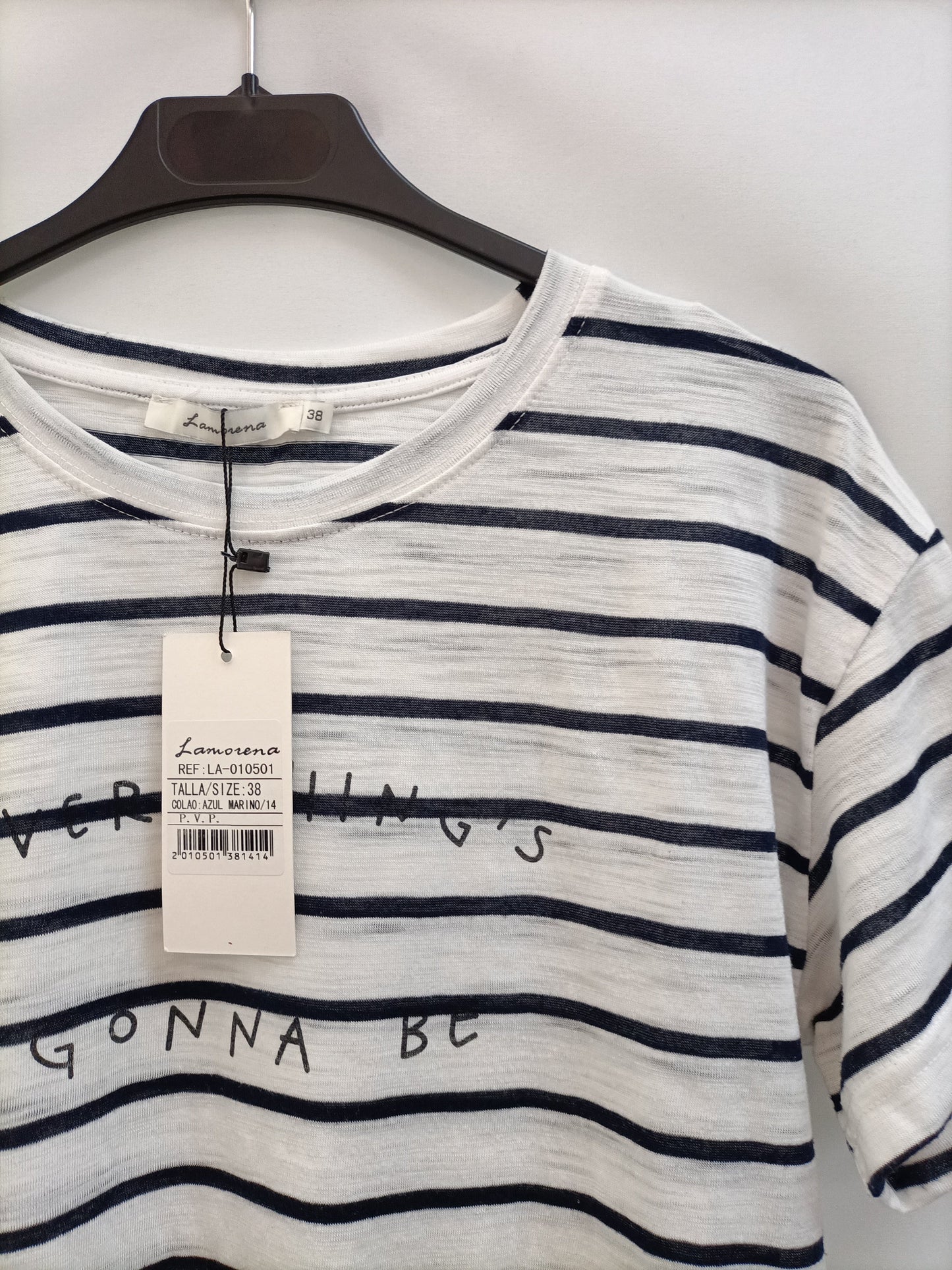 LA MORENA. Camiseta rayas T.m